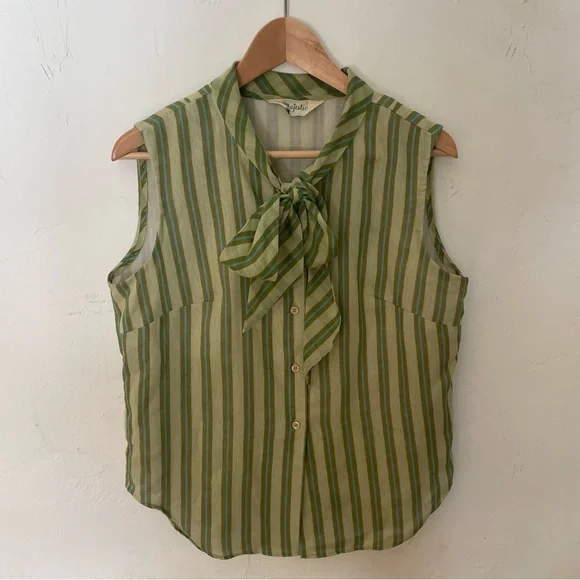 Vintage bow striped blouse - Picture 2 of 7